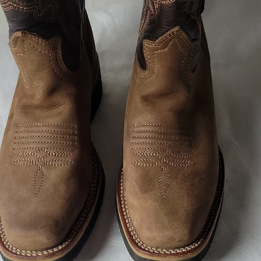 Establo Toddler  Brown Embroidered  Western Cowboy Boots Size 4
